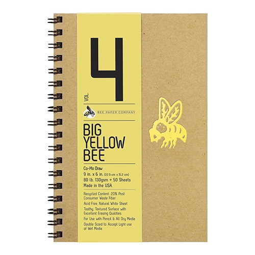 Bee Paper, Sketchbooks & Pads, Art & School, 80#, Big Yellow Bee, Como, 50 sheet, 108326, 9"x6"